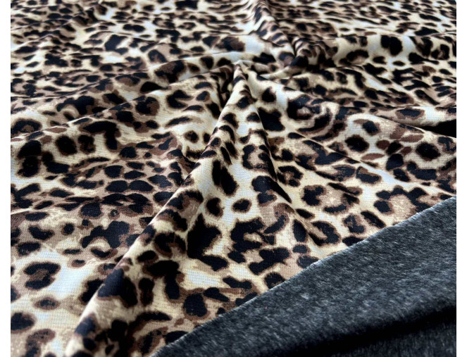 Trikotažas su pūkeliu Leopardo raštai pigiau
