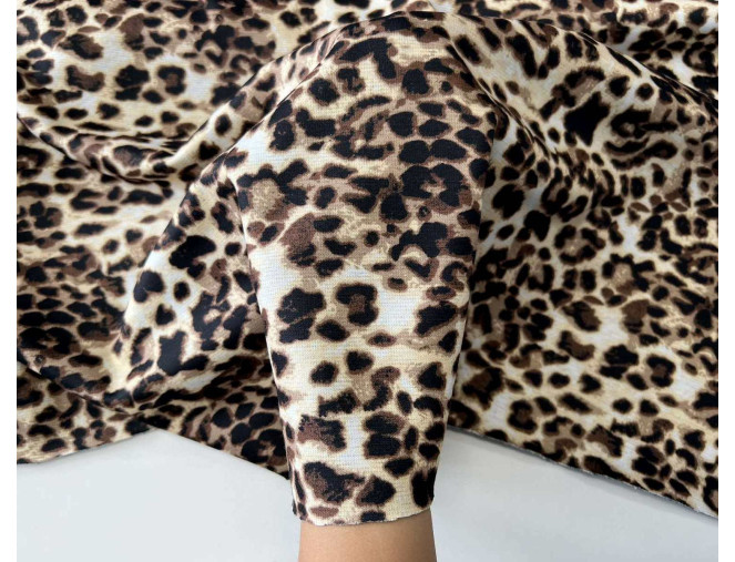 Trikotažas su pūkeliu Leopardo raštai internetu