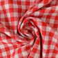 Checked cotton fabric Red white