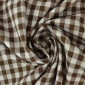 Checked cotton fabric Brown white