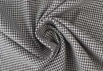 Checked cotton fabric Black and white