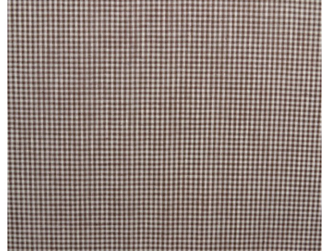 Checked cotton fabric Brown white pigiau