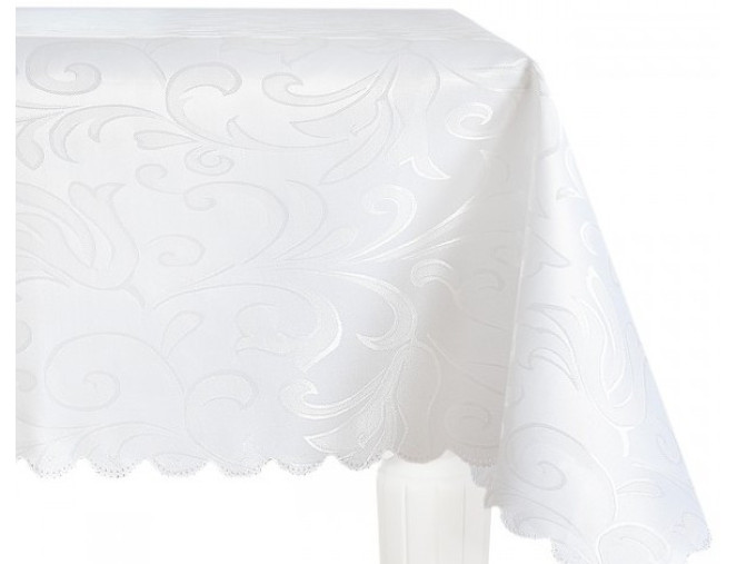Tablecloth White 160x260cm stain resistant internetu