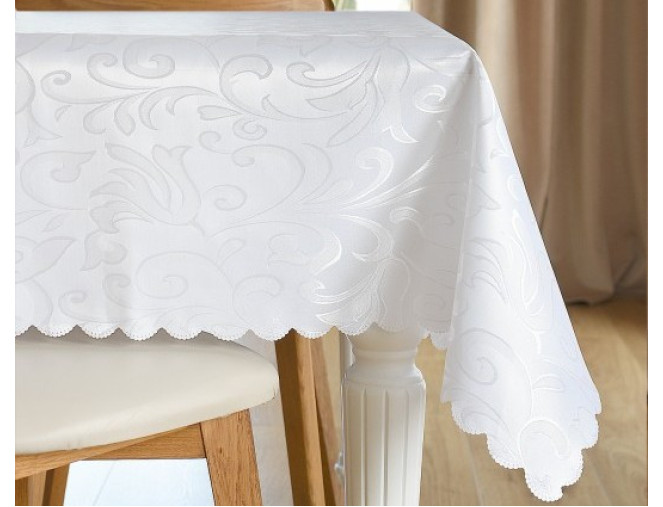 Tablecloth White 160x300cm stain resistant
