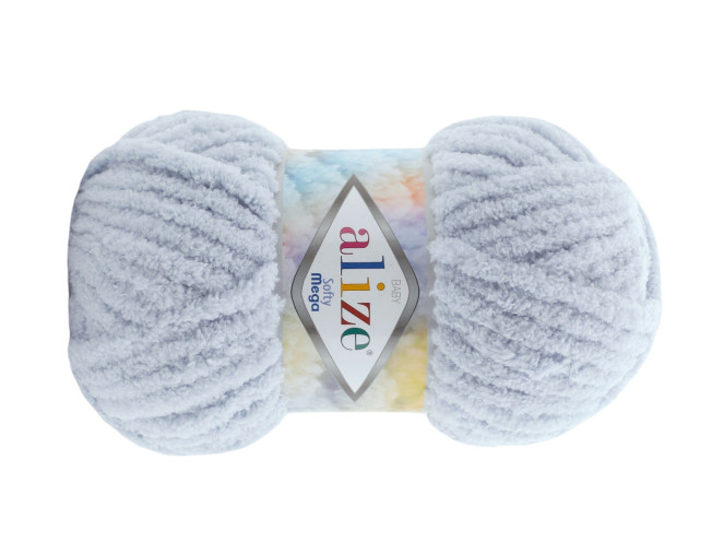 Alize Softy Mega 100gr | 70m 416 Pilka su melsvu atspalviu