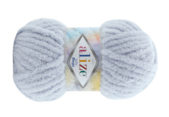 Alize Softy Mega 100gr | 70m 416 Pilka su melsvu atspalviu