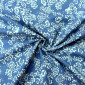 Thin denim White flowers in light blue