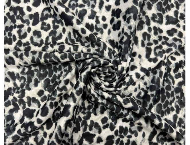 Trikotažas su pūkeliu Pilki leopardo raštai