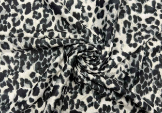 Trikotažas su pūkeliu Pilki leopardo raštai
