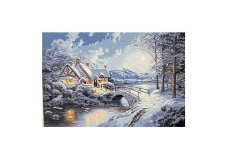 Embroidery painting with thread 40x50cm Winter