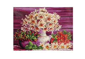 Embroidery painting with thread 40x50cm Flowers