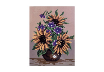 Embroidery painting with thread 40x50cm Sunflowers