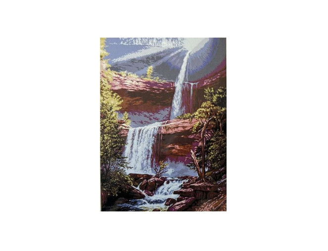 Siuvinėjimo paveikslas su siūlais 40x50cm Krioklys