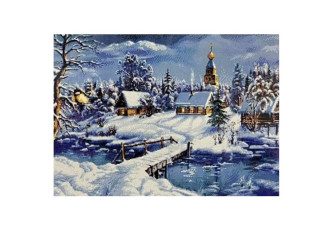 Embroidery painting with thread 40x50cm Winter