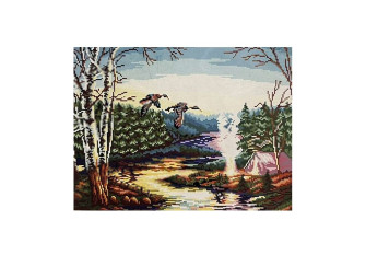 Embroidery painting with thread 40x50cm Nature landscape