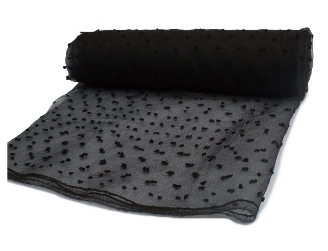 Organza su taškeliais Juoda