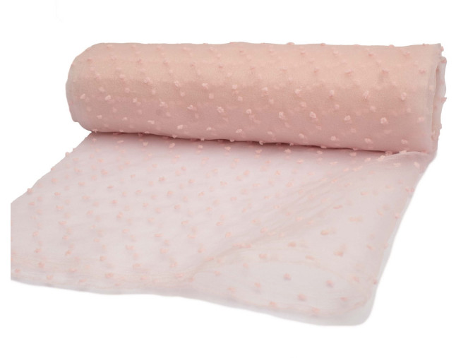 Organza with polka dots Light pink