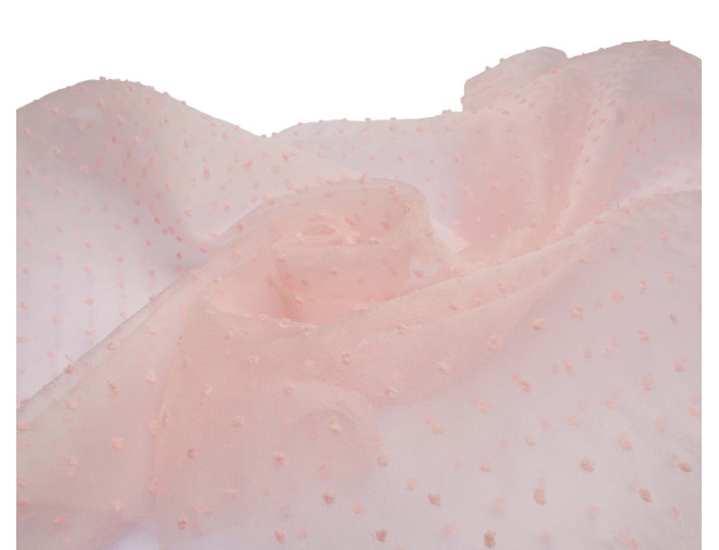 Organza with polka dots Light pink pigiau