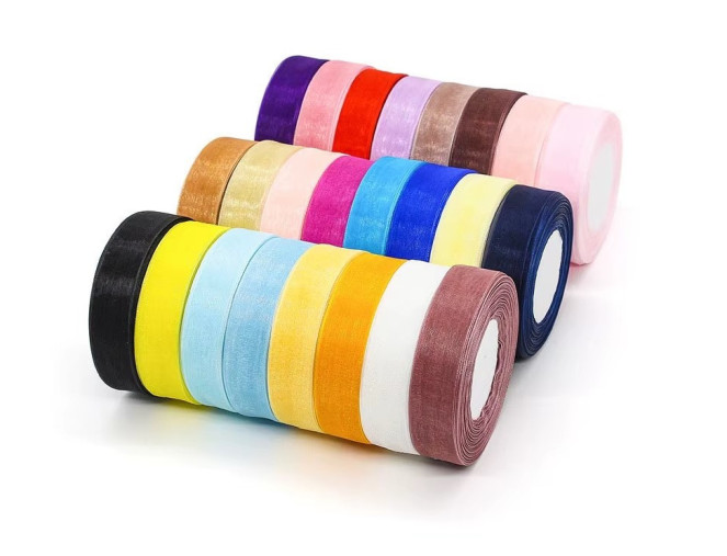 Organza ribbon 25mm 27m | 17 colours
