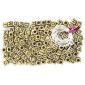 Plastic beads Letters 30g Gold