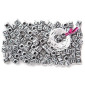 Plastic beads Letters 30g Silver