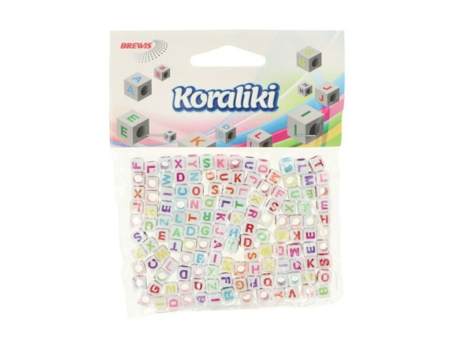 Plastic beads Letters 20g Pastel coloured