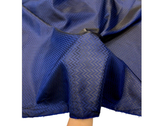 Viscose lining Herringbone pattern in dark blue pigiau