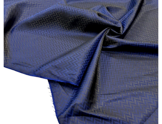 Viscose lining Herringbone pattern in dark blue internetu