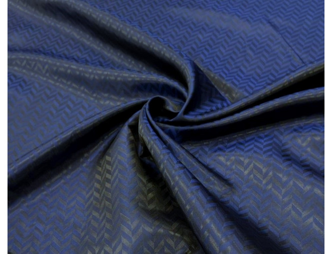 Viscose lining Herringbone pattern in dark blue