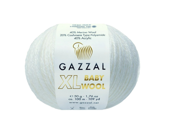 Gazzal XL Baby Wool 801 Balta