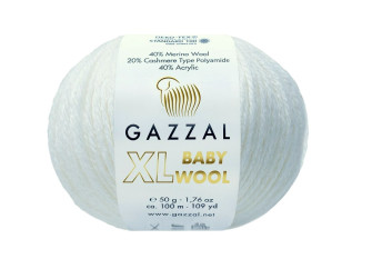 Gazzal XL Baby Wool 801 Balta