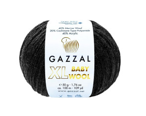 Gazzal XL Baby Wool 803 Juoda Gazzal XL Baby Wool 803 Juoda