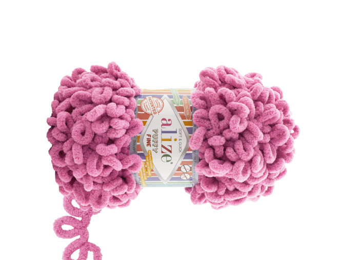 Alize puffy fine 178 Tamsi rožinė