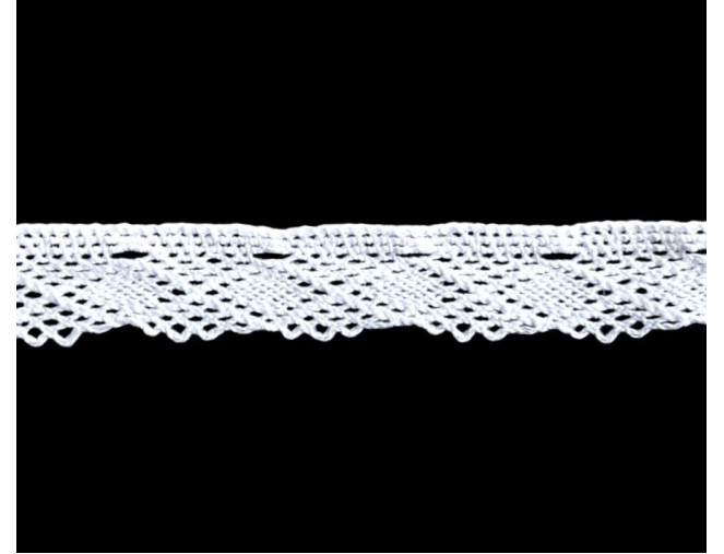 Medvilninis nėrinys 21mm Baltas
