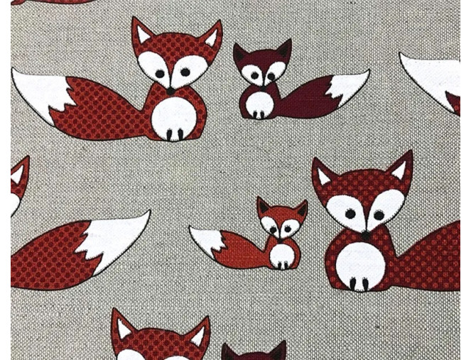 Linen fabric Foxes pigiau