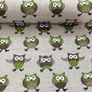 Linen fabric Owls