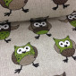 Linen fabric Owls pigiau