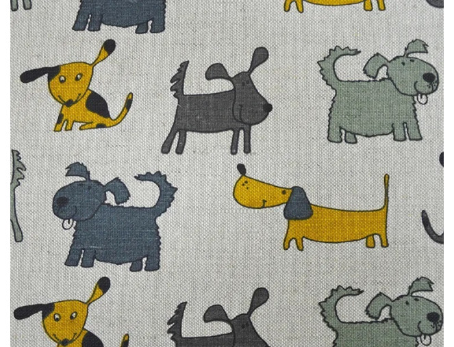 Linen fabric Puppies pigiau