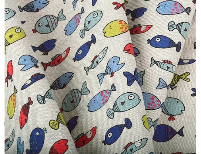 Linen fabric Fish pigiau