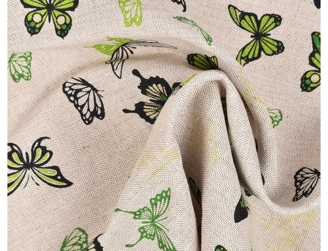 Lininis audinys Žali drugeliai pigiau