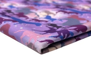 Softshell fabric Horses in purple Softshell fabric Horses in purple