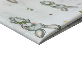 Cotton - canvas Bunnies in white