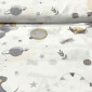 Cotton - canvas Cinderella and the planets in white pigiau