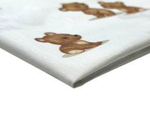Cotton - canvas Brown bears in white