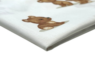 Cotton - canvas Brown bears in white