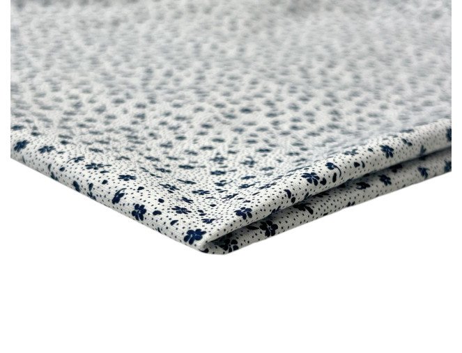 Cotton - canvas Blue flowers in white