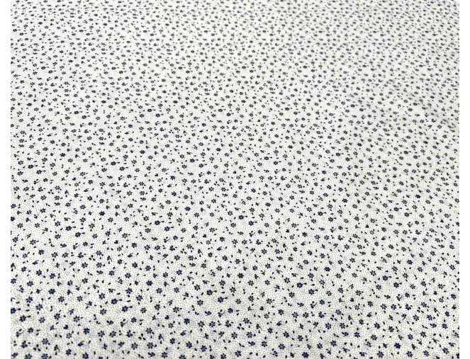 Cotton - canvas Blue flowers in white pigiau