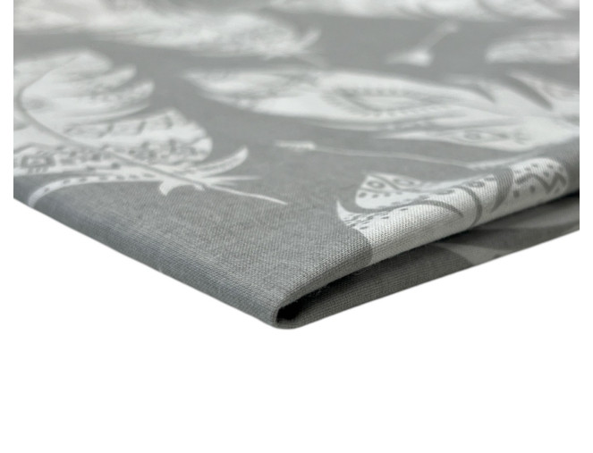 Cotton - canvas Feathers in grey