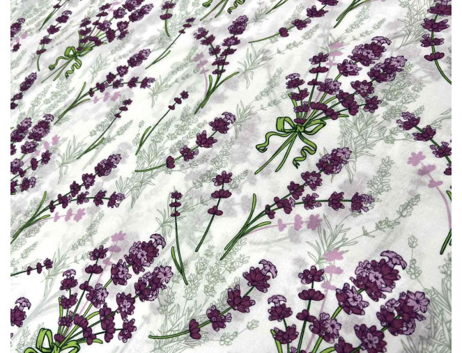 Cotton - canvas Lavender in white pigiau