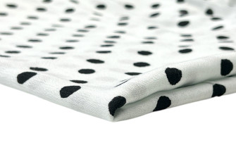 Viscose crepe Black dots on white